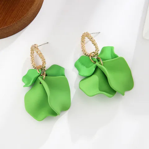 FRENCH LINK PETAL EARRINGS