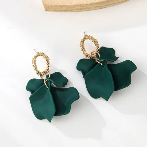 FRENCH LINK PETAL EARRINGS