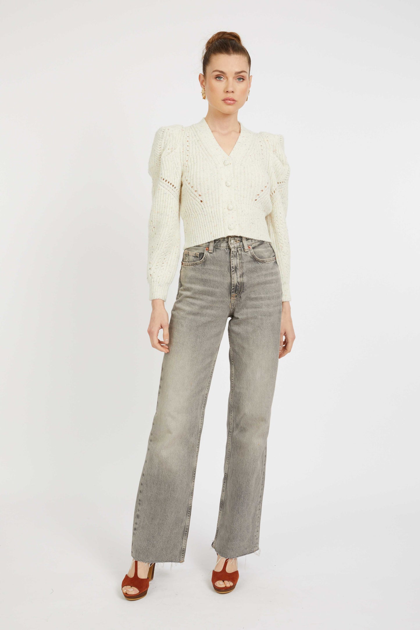 AUDRA SWEATER- WHITE/GRAY