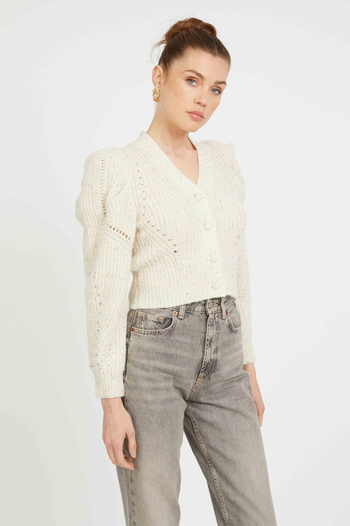 AUDRA SWEATER- WHITE/GRAY