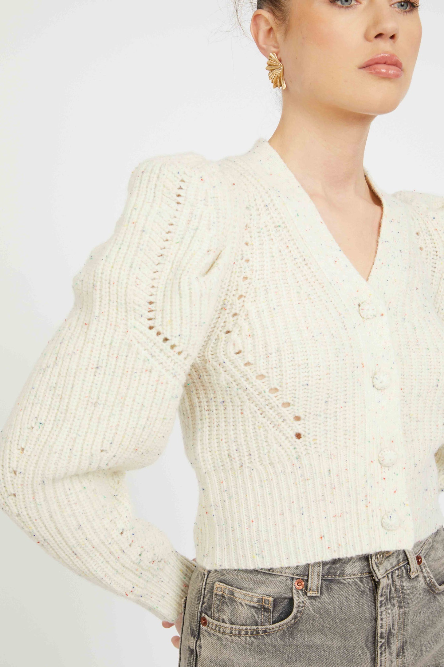 AUDRA SWEATER- WHITE/GRAY