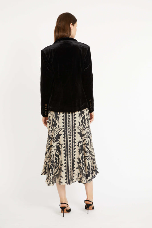 KINDRA JACKET- BLACK STRETCH VELVET