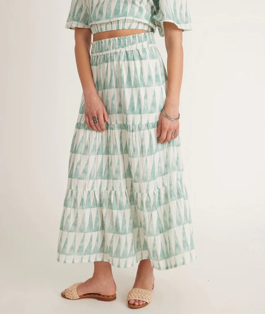 Corinne Maxi Skirt in Geo Triangle