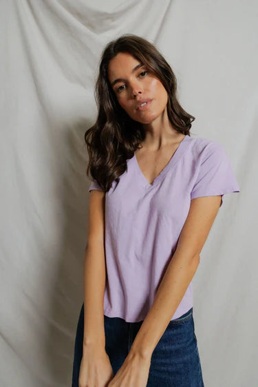 HENDRIX V NECK TEE-ULTRAVIOLET