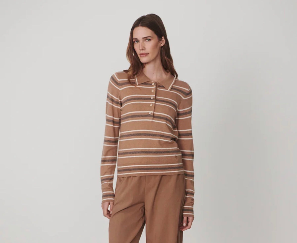 MAYRA STRIP KNIT POLO