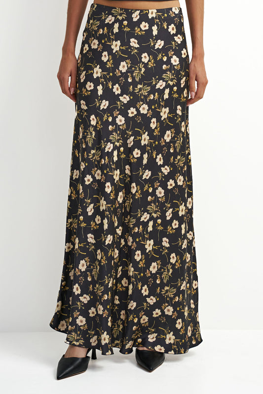 MEADOW SKIRT- BLACK FLORAL