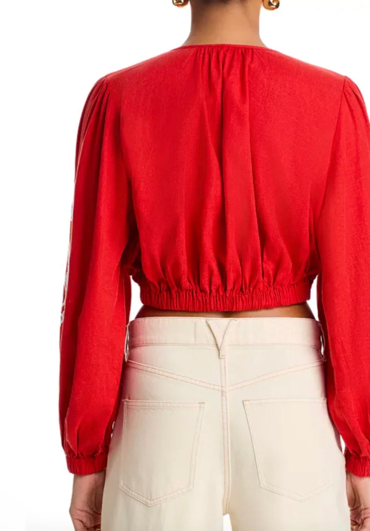 RICHELIEU LONG SLEEVE BLOUSE - RED