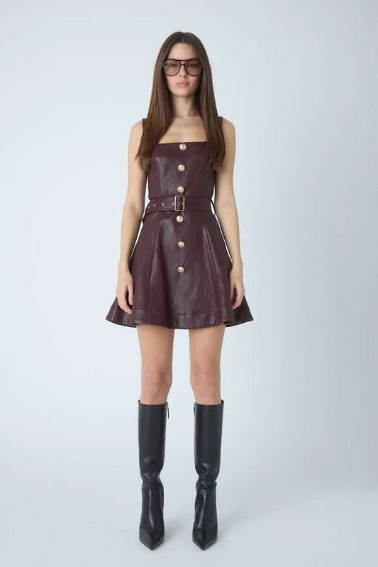 JAMI BROWN LEATHER DRESS