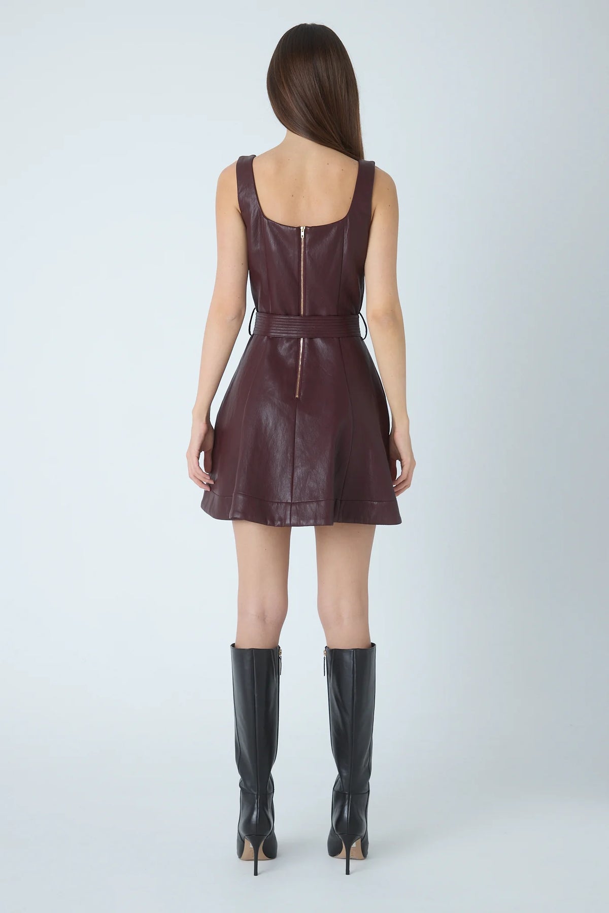 JAMI BROWN LEATHER DRESS
