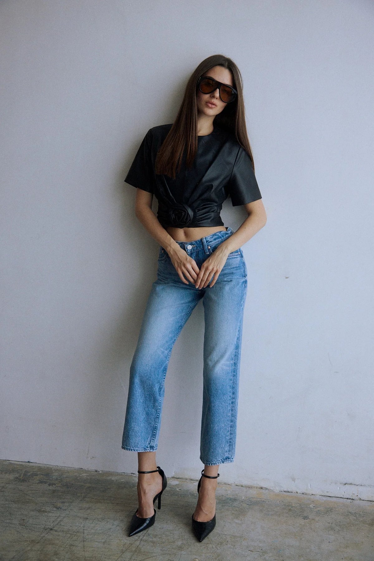 ROAN LEATHER TOP