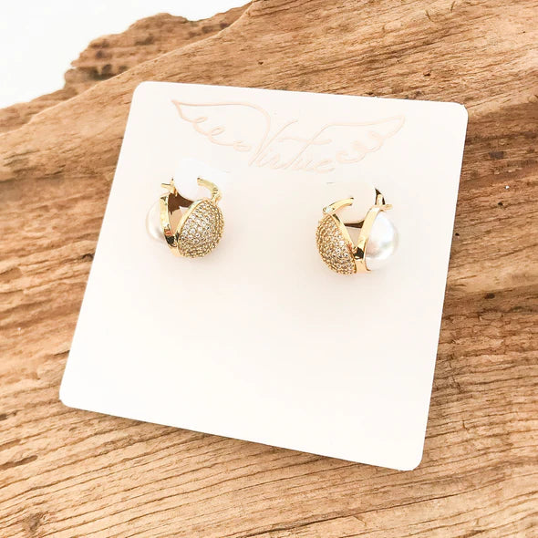 REVERSIBLE HINGE AND PEARL EARRING