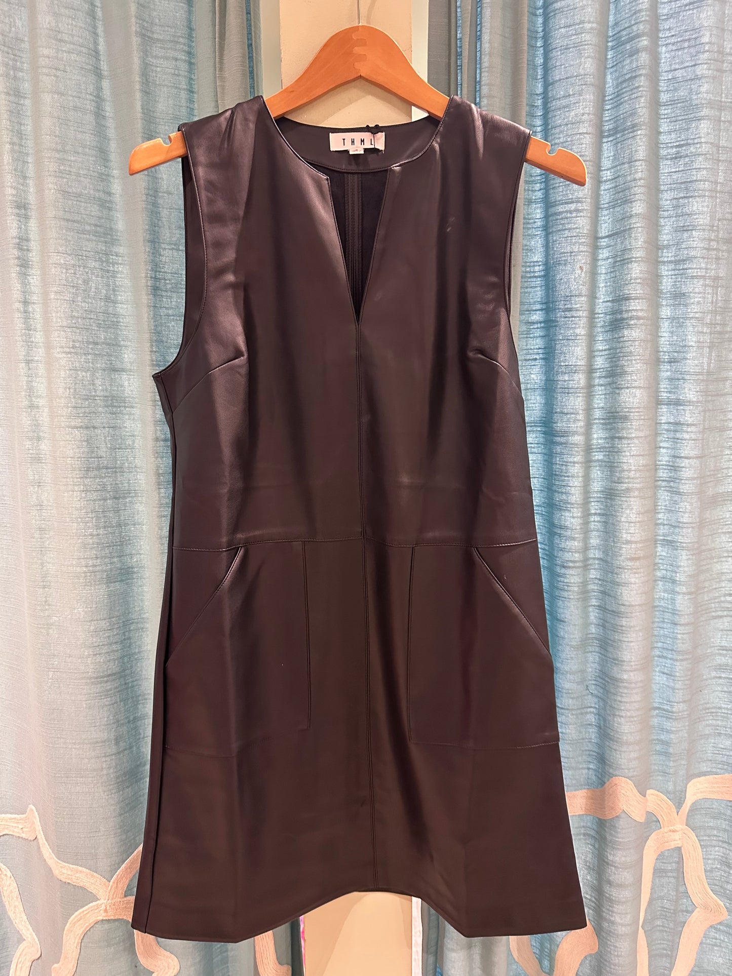 FAUX LEATHER SHIFT DRESS