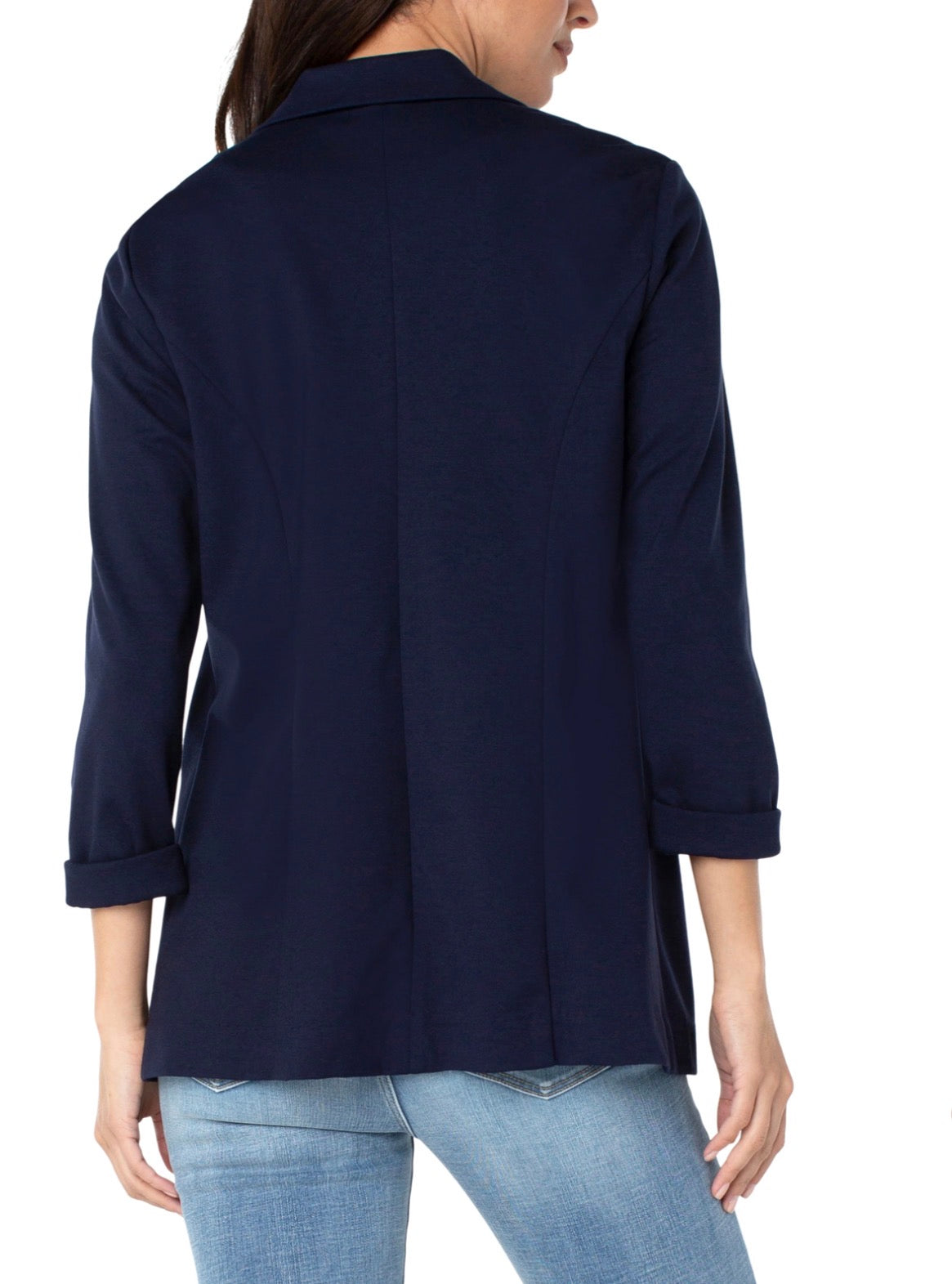 BOYFRIEND BLAZER WITH DARTS - NAVY