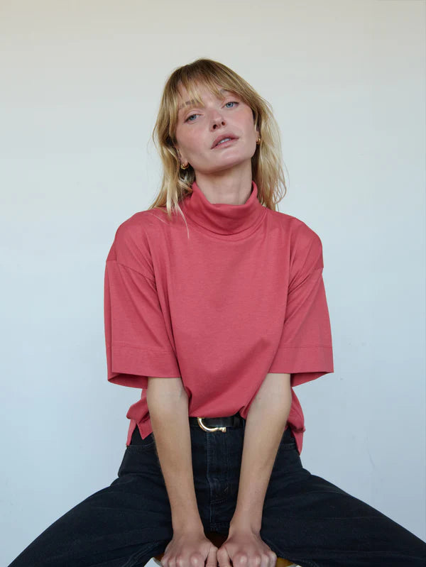 FABLE TURTLENECK TEE- FADED BRICK