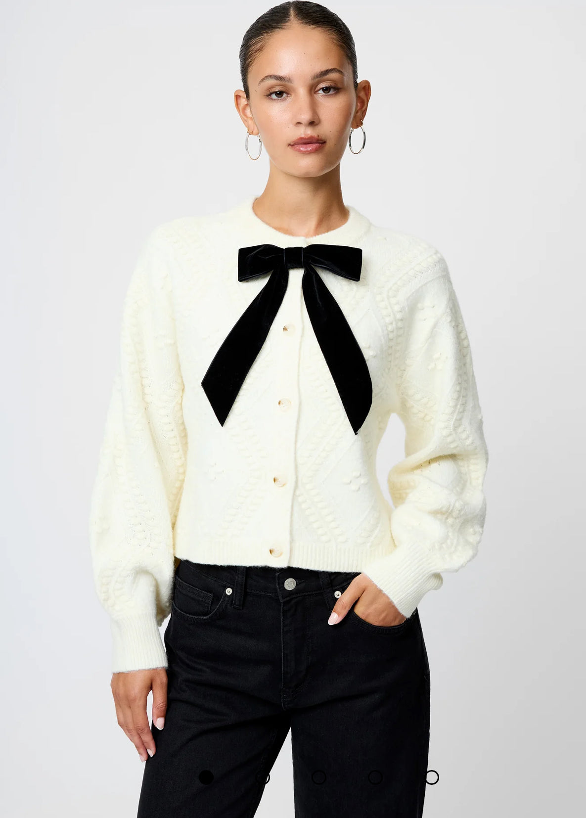 KITTY BOBBLE CONTRAST CARDI