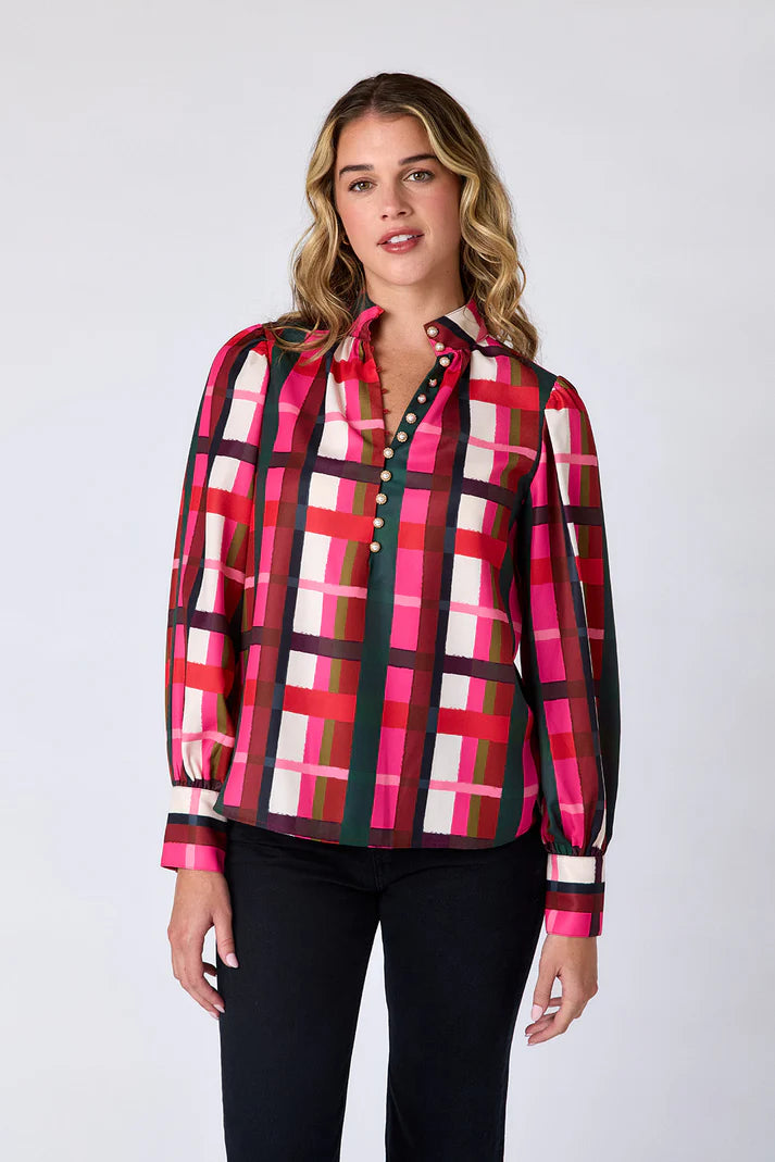 LELAND BLOUSE - HOLIDAY PLAID