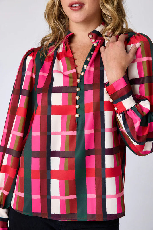 LELAND BLOUSE - HOLIDAY PLAID