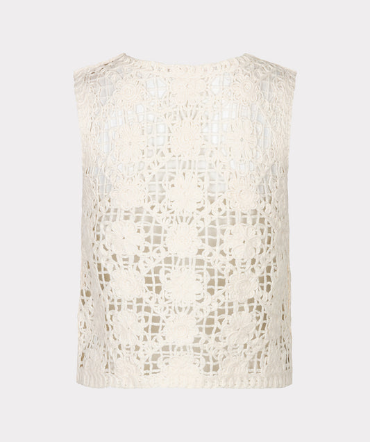 SLEEVELESS CROCHET SWEATER