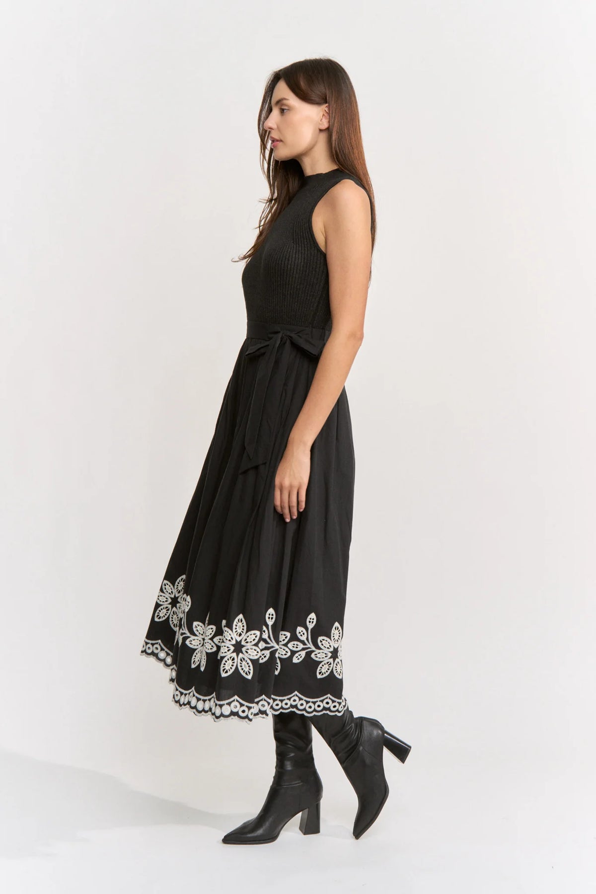 ISIDORA MIXED MEDIA MIDI DRESS