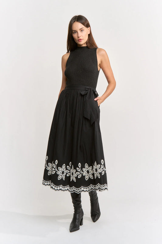 ISIDORA MIXED MEDIA MIDI DRESS