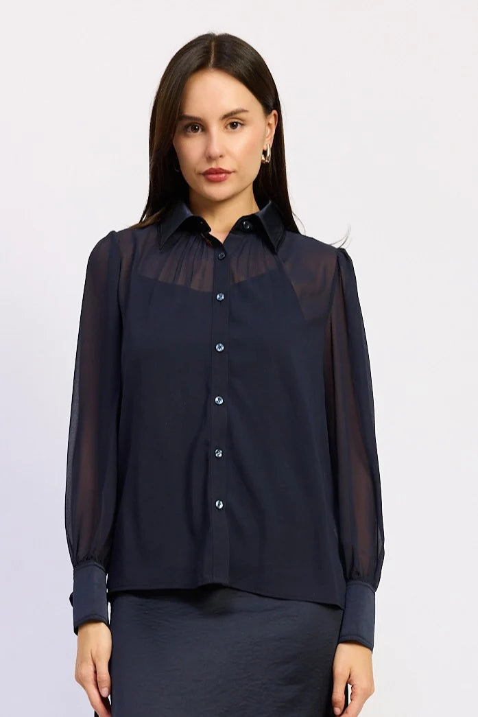 GIA BLOUSE - NAVY