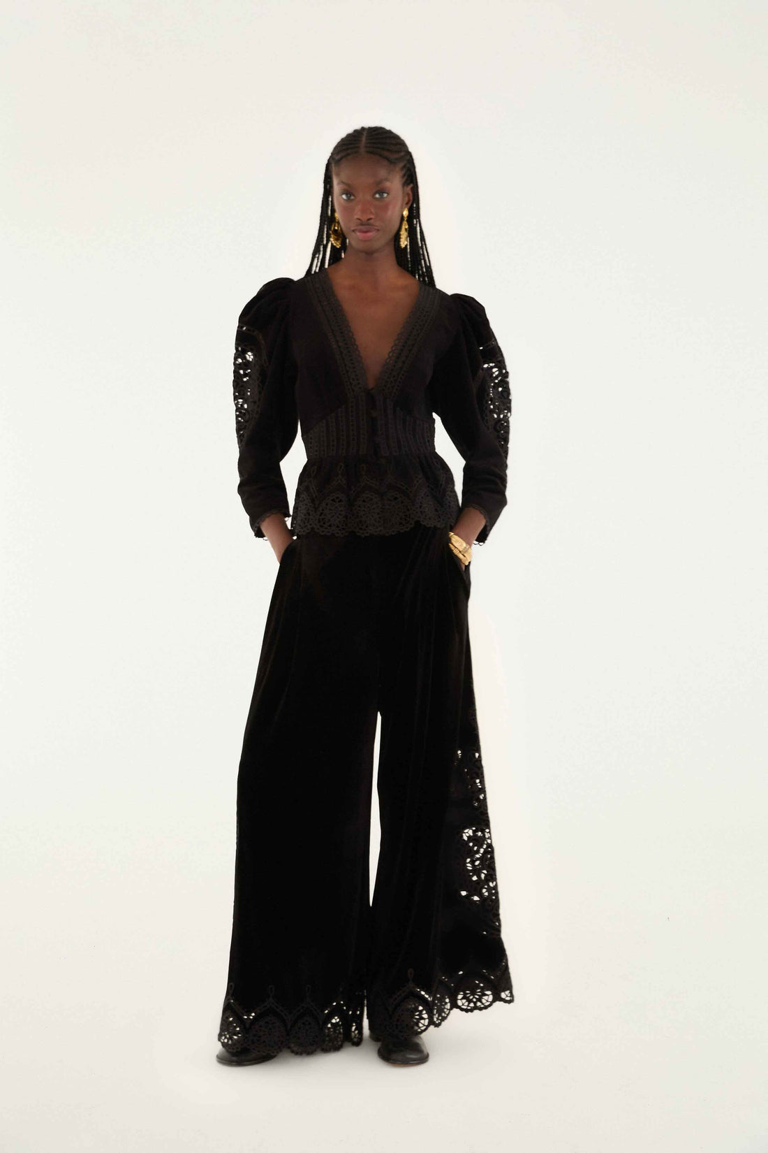 ARTICHOKE HEART RICHELIEU BLACK PANTS