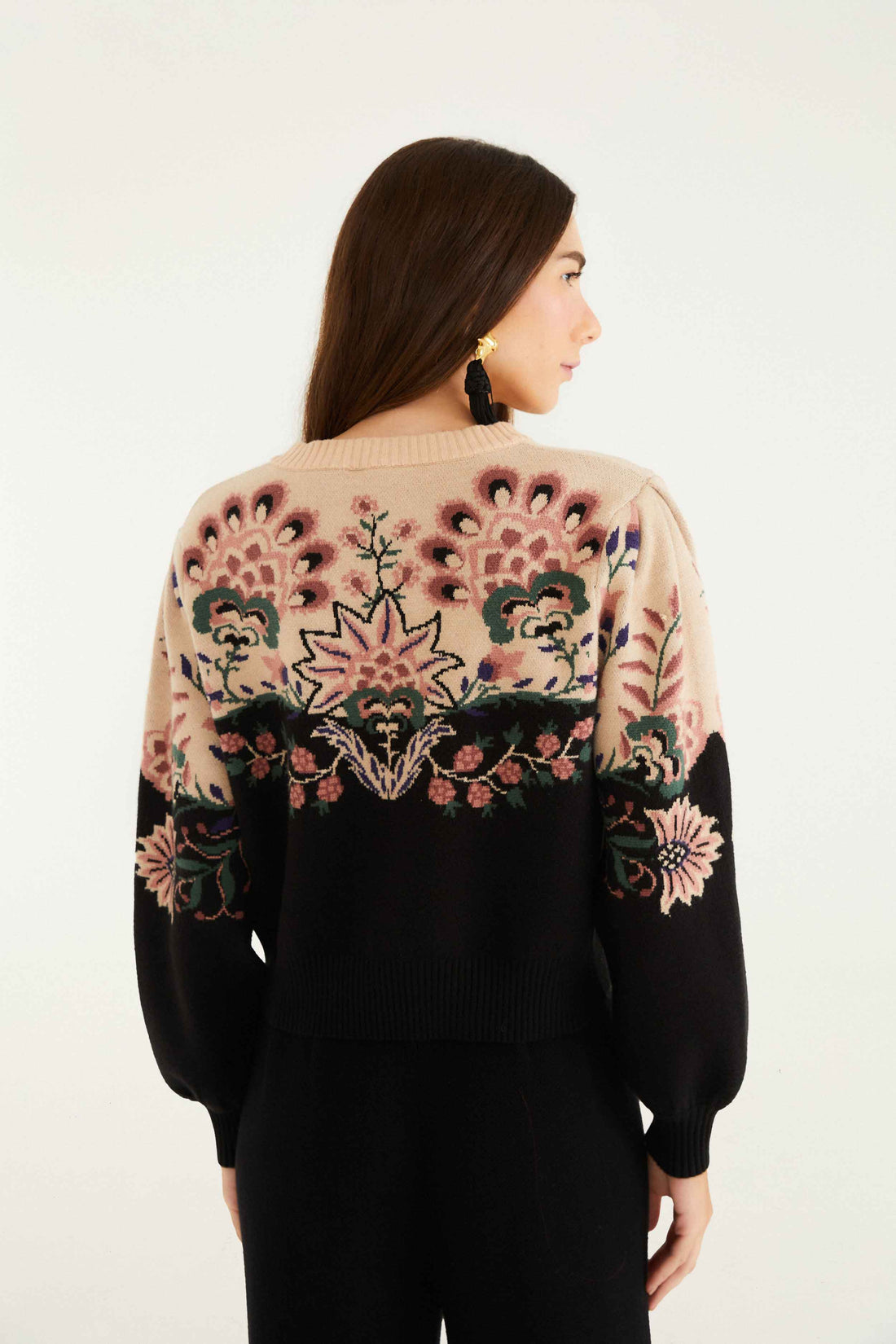 BELLE GARDEN MIXED KNIT CARDIGAN