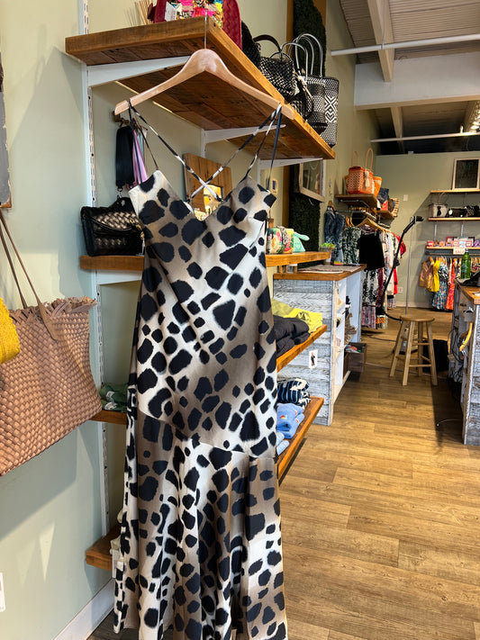 LEOPARD SPAGHETTI STRAP DRESS