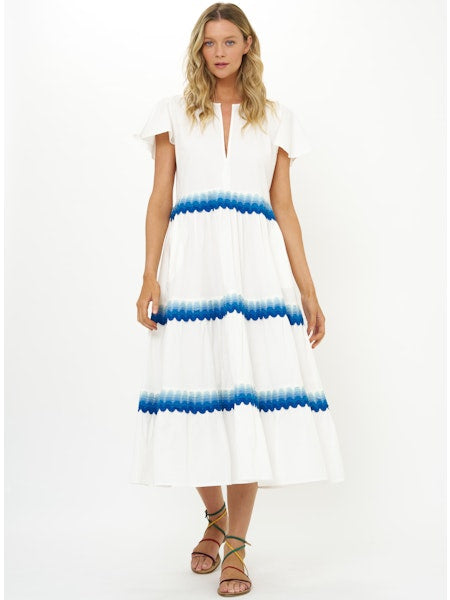 V-NECK MAXI - PACIFICA BLUE