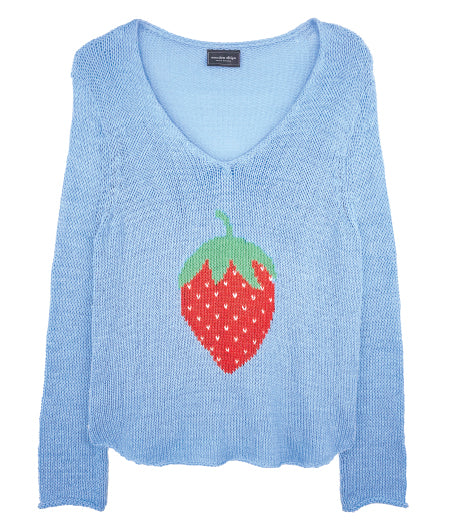 STRAWBERRY VNECK COTTON