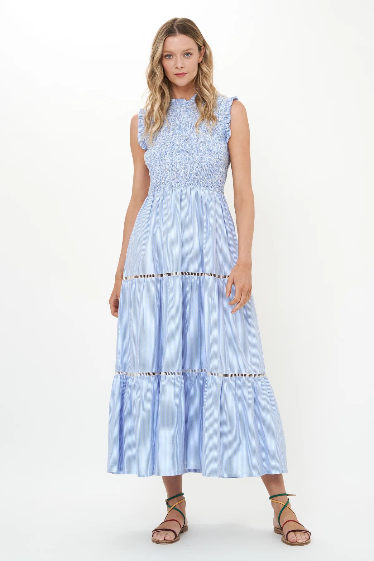 SLEEVELESS SMOCKED MAXI-CHATHAM