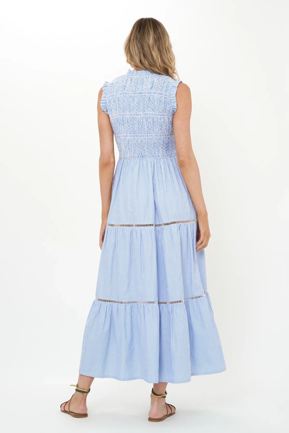SLEEVELESS SMOCKED MAXI-CHATHAM
