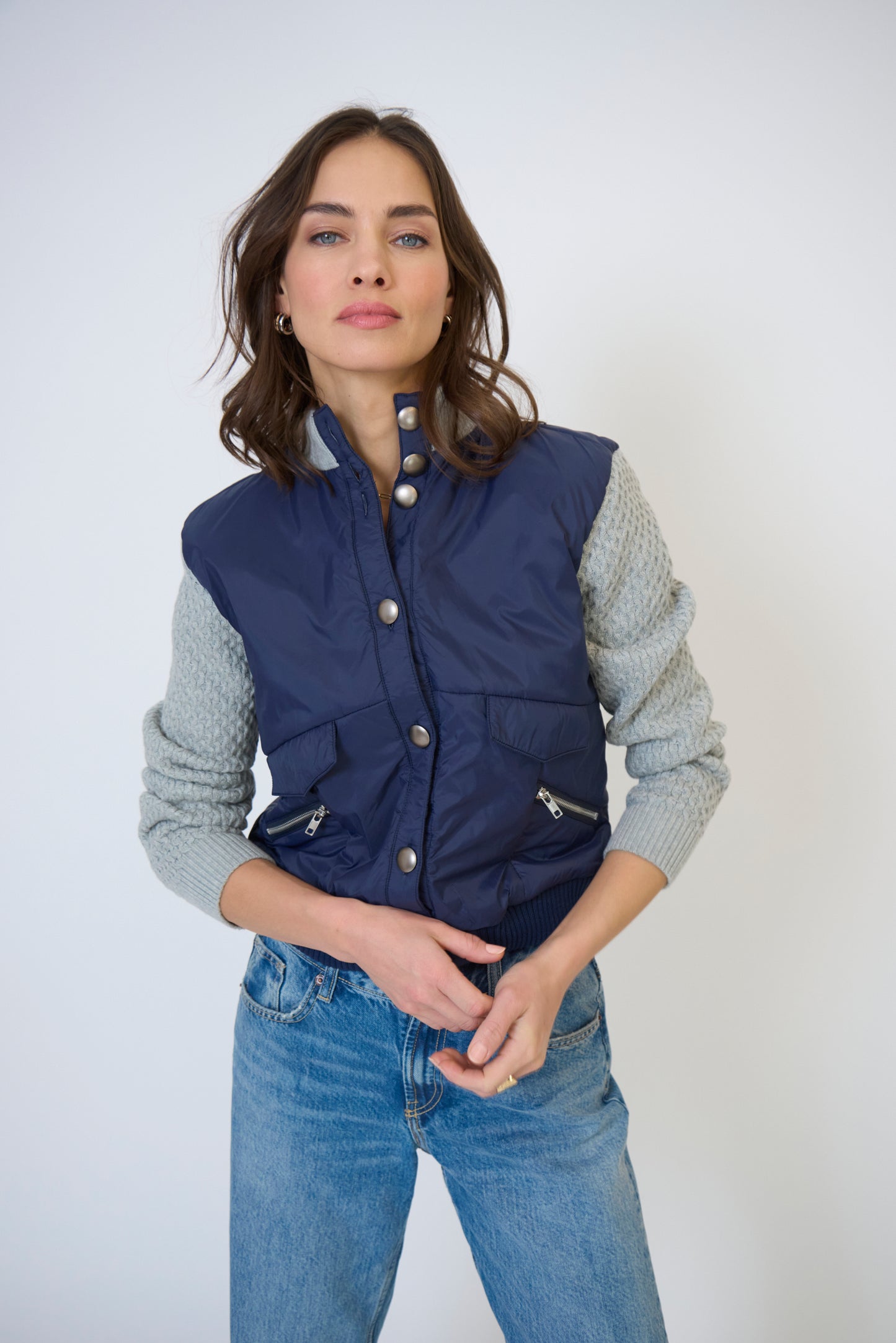 BRADY MIXED MEDIA QUILTED JACKET
