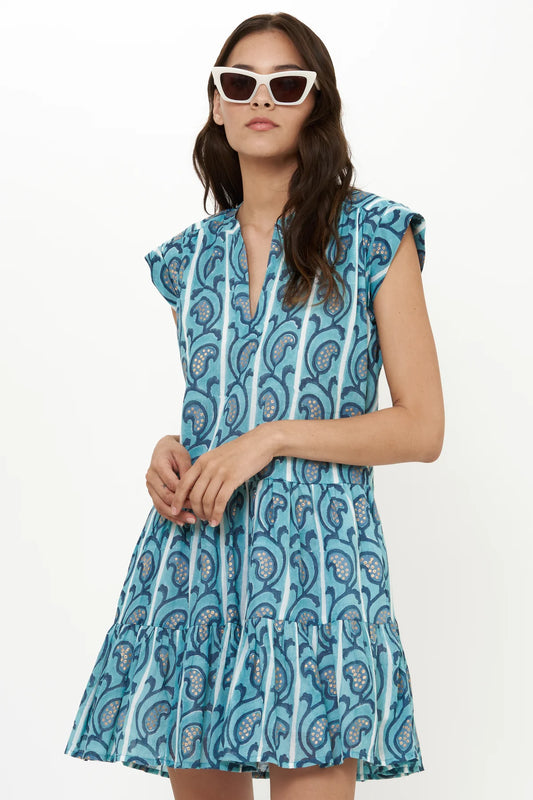 Roll Sleeve Dress - Goa Blue