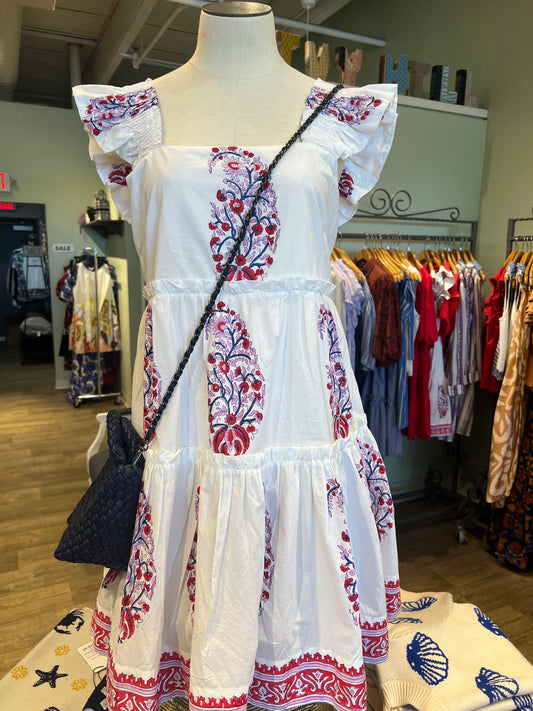 SMOCKED SQUARE NECK MINI