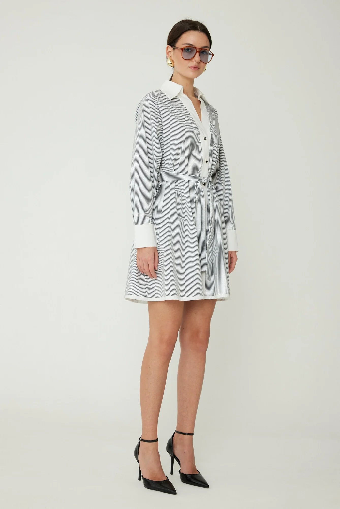 SABINA - All Cotton Striped Dress