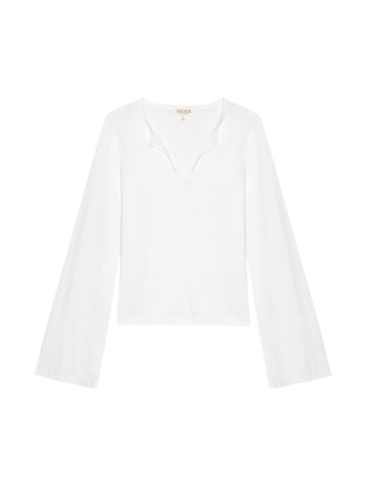 LIAN LONG SLV TEE - WHITE