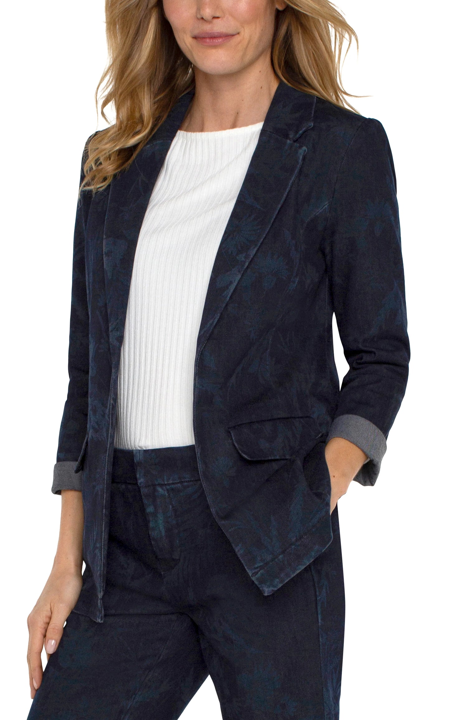 BOYFRIEND BLAZER-SHADOW FLORAL