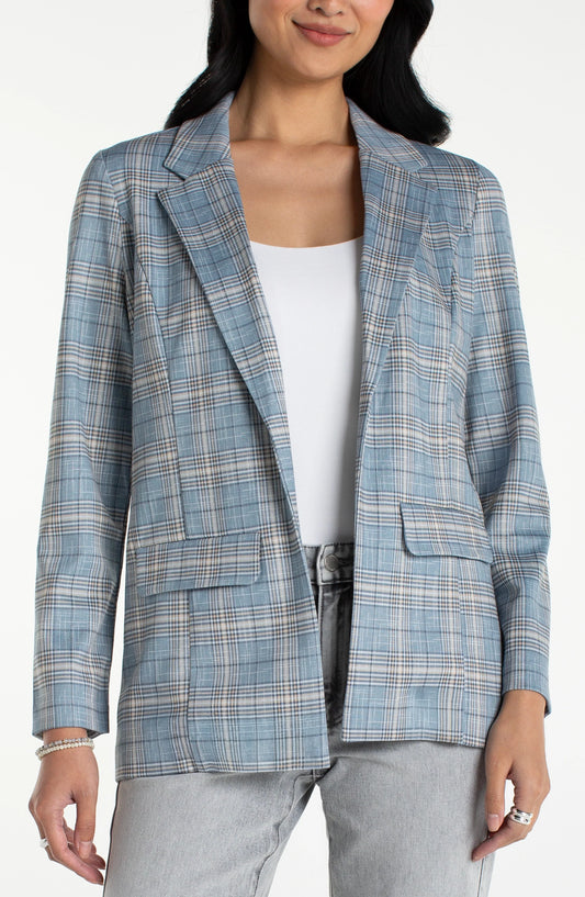 BOYFRIEND BLAZER - SHADOW BLUE MULTI