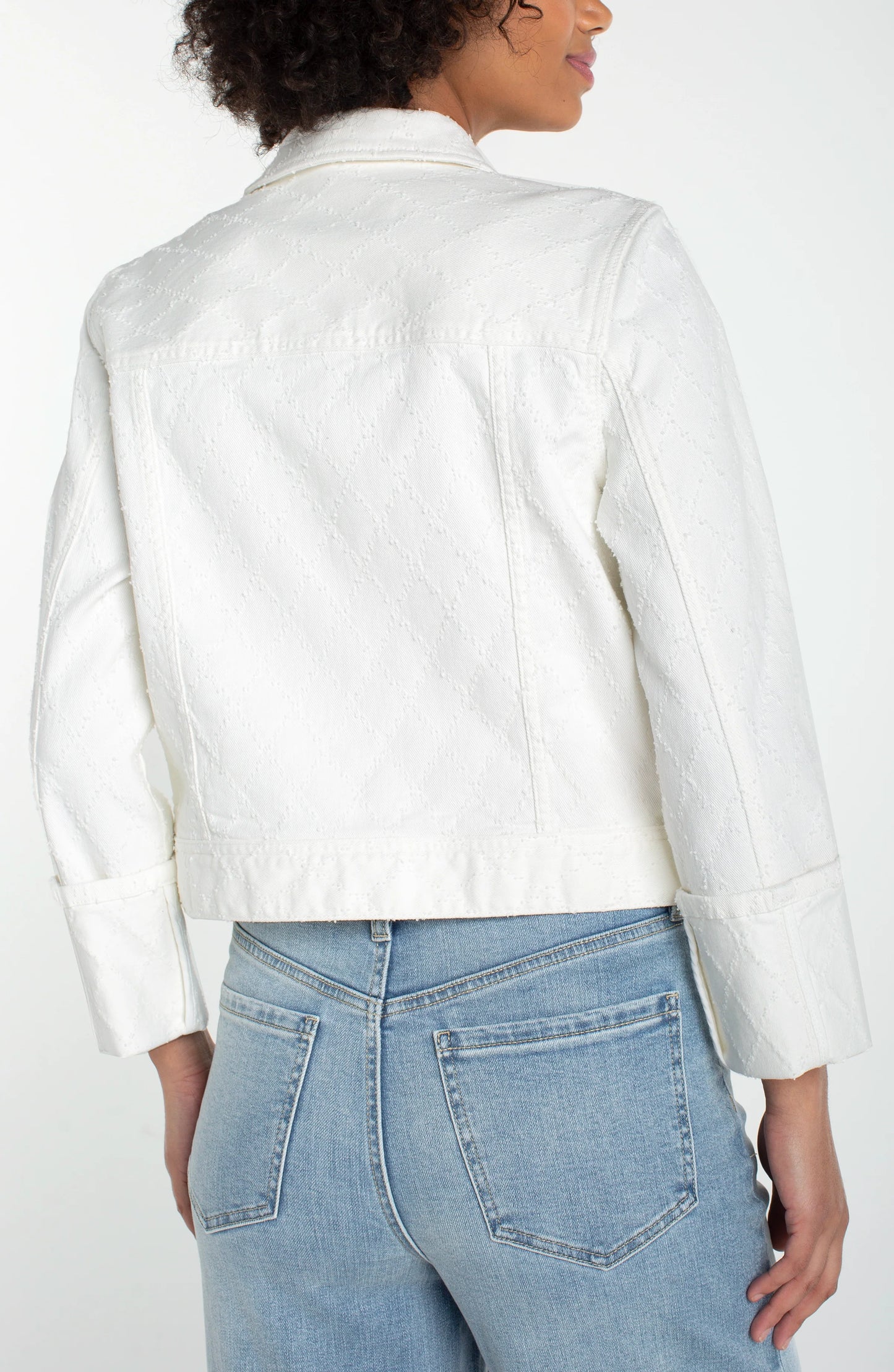 CROPPED JACKET W BRACELET LENGTH CUFFED SLEEVE