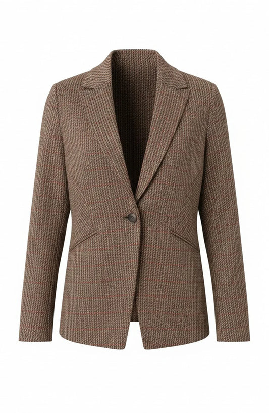 FITTED CUTAWAY BLAZER - HERRINGBONE