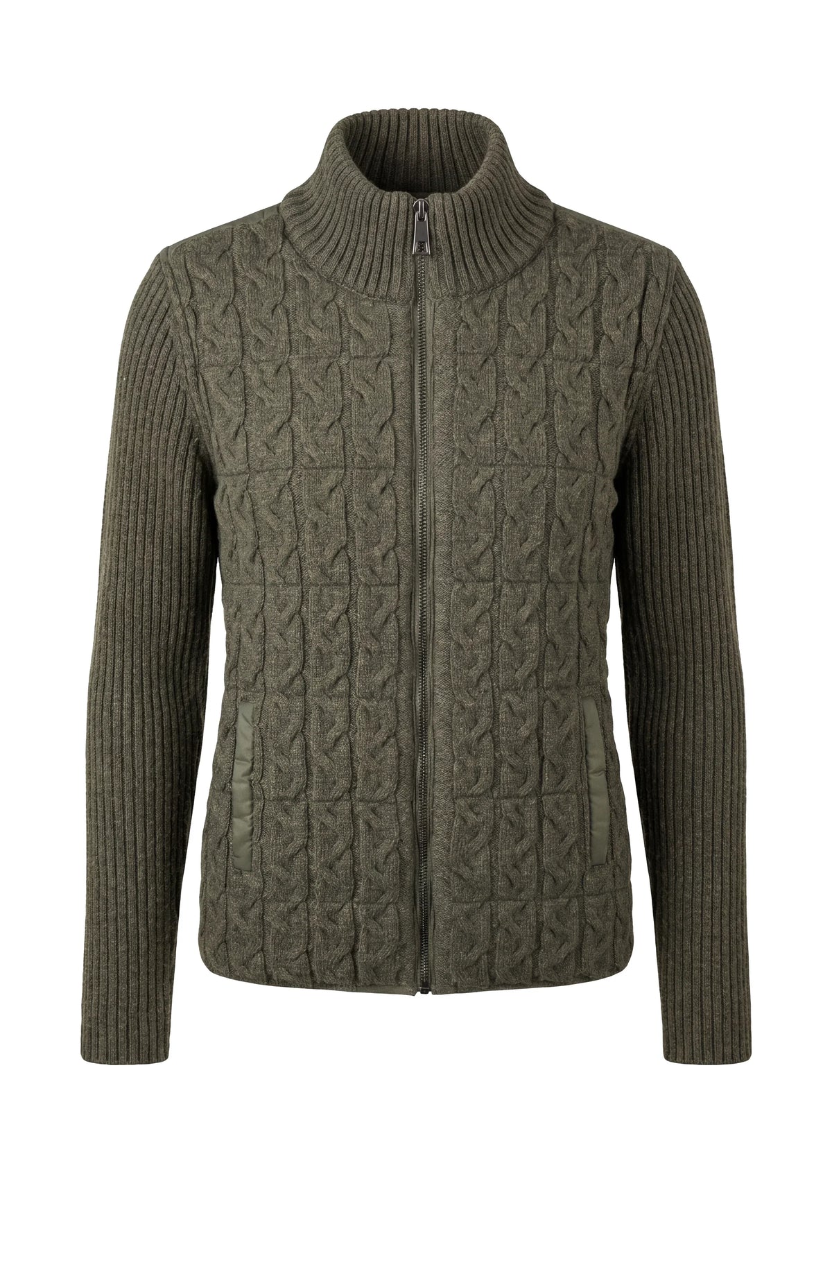 LONG SLEEVE FRONT QUILTED SWEATER JACKET