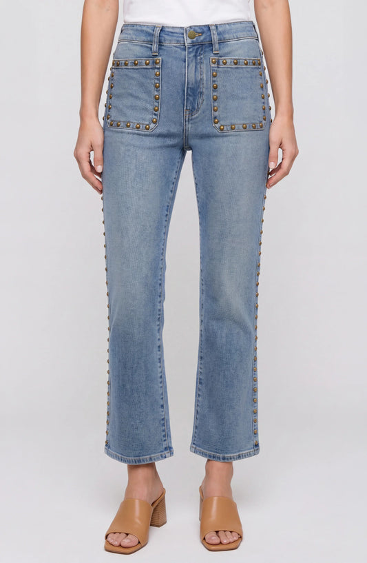 HANNAH FLARE W PATCH POCKETS AND STUDS