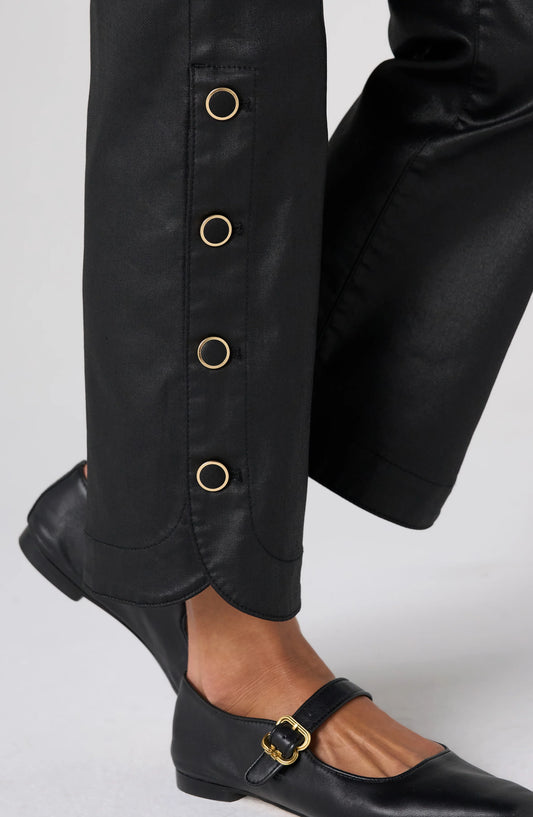 HANNAH CROP FLARE W BUTTON SLIT