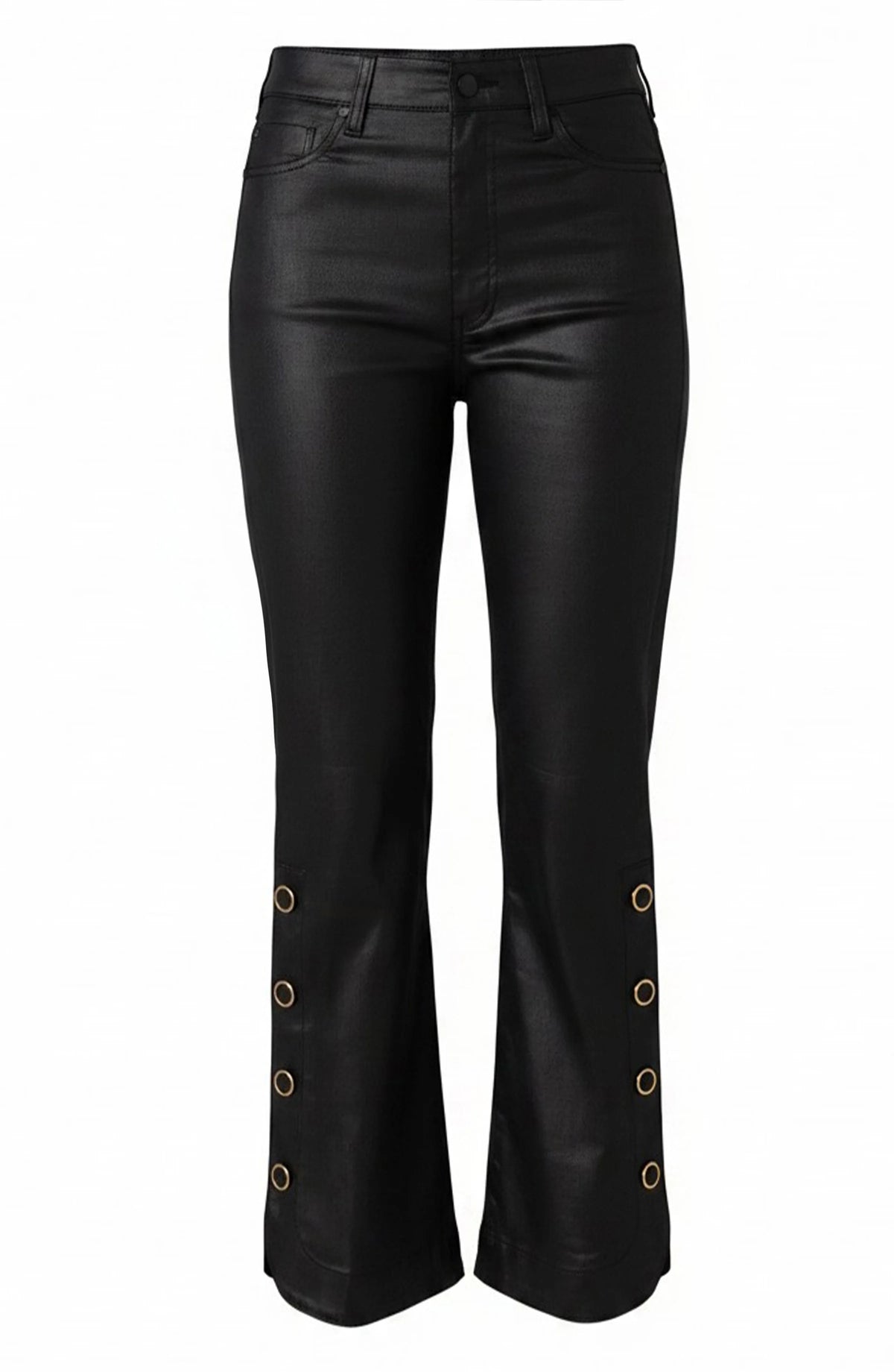 HANNAH CROP FLARE W BUTTON SLIT