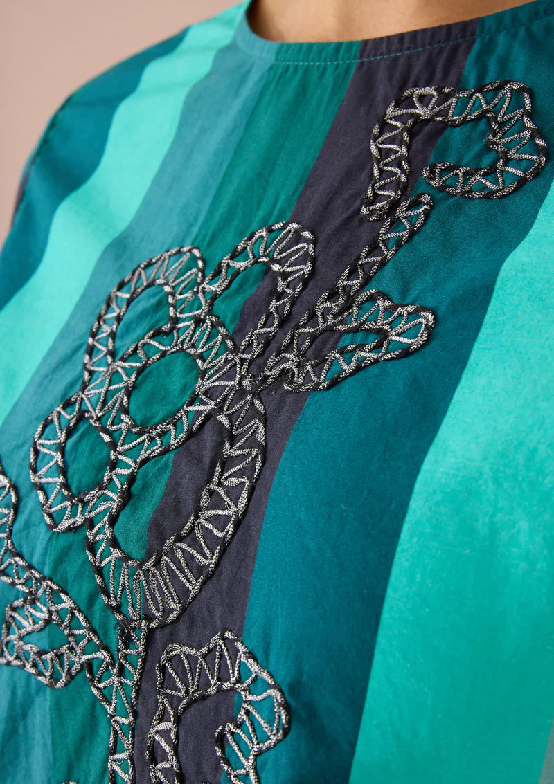 VELVET BOW BACK LYNN TOP - TEAL