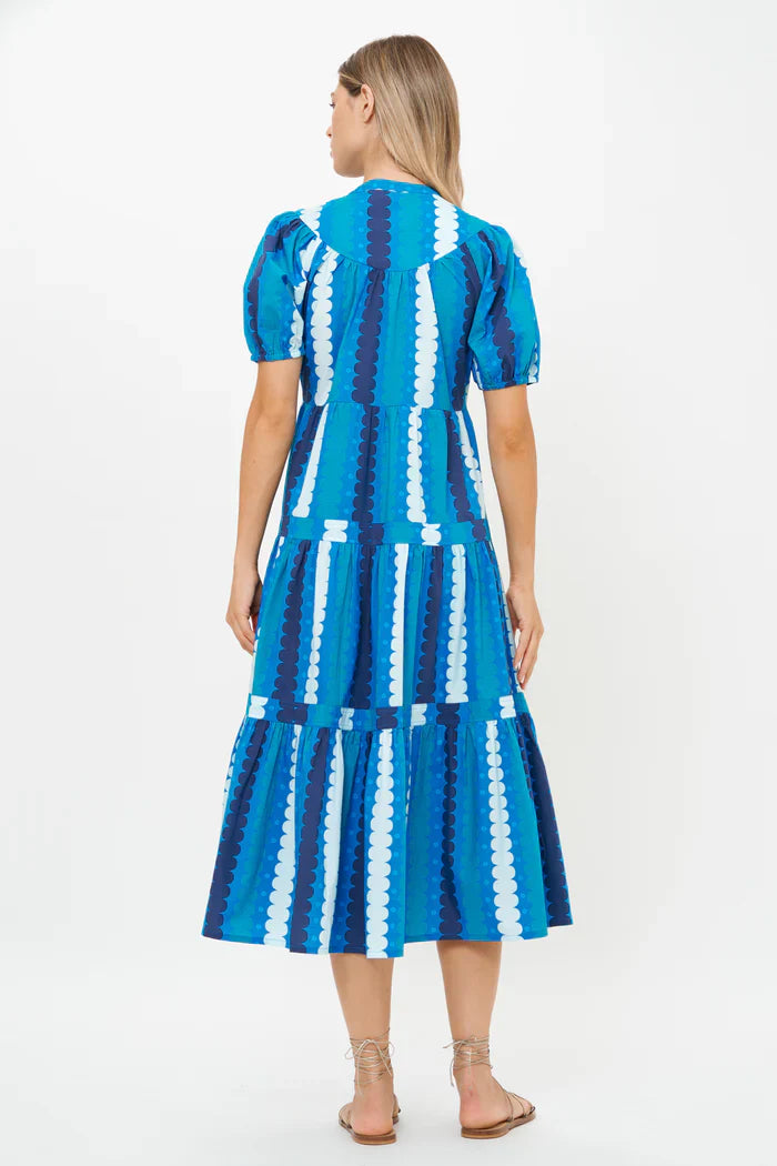 SCOOP TIERED MIDI-BLUE