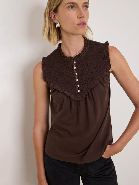 NELLY SMOCKED TOP- COCAO