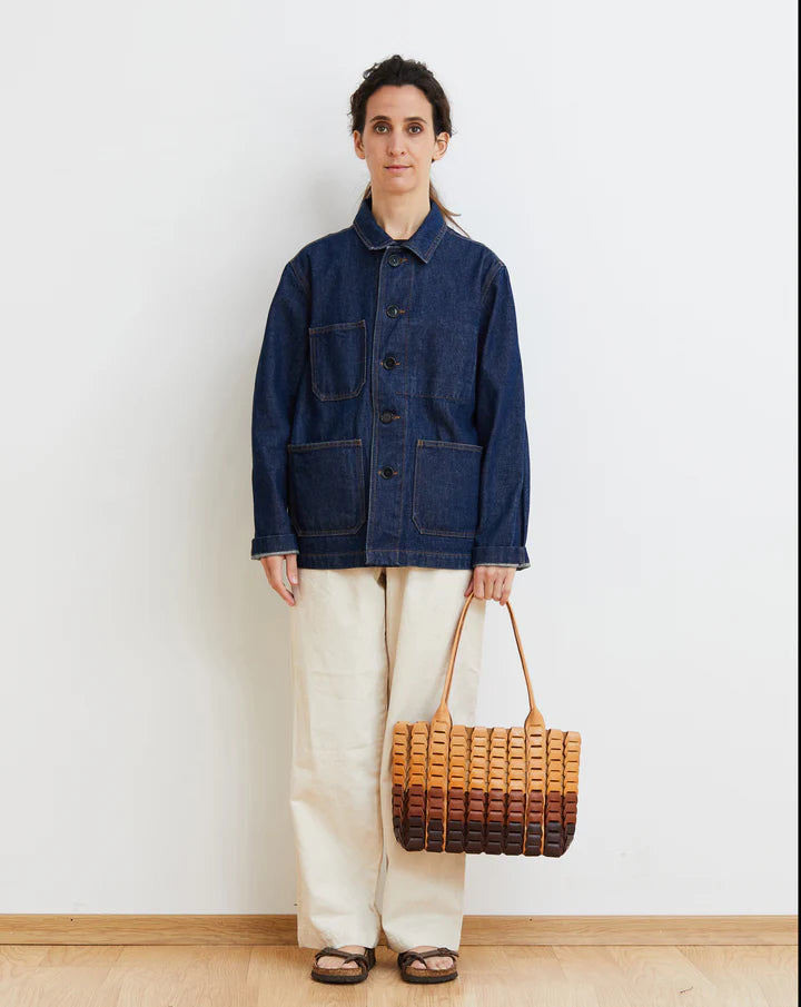 LEATHER BASKET BAG - GRADIENT