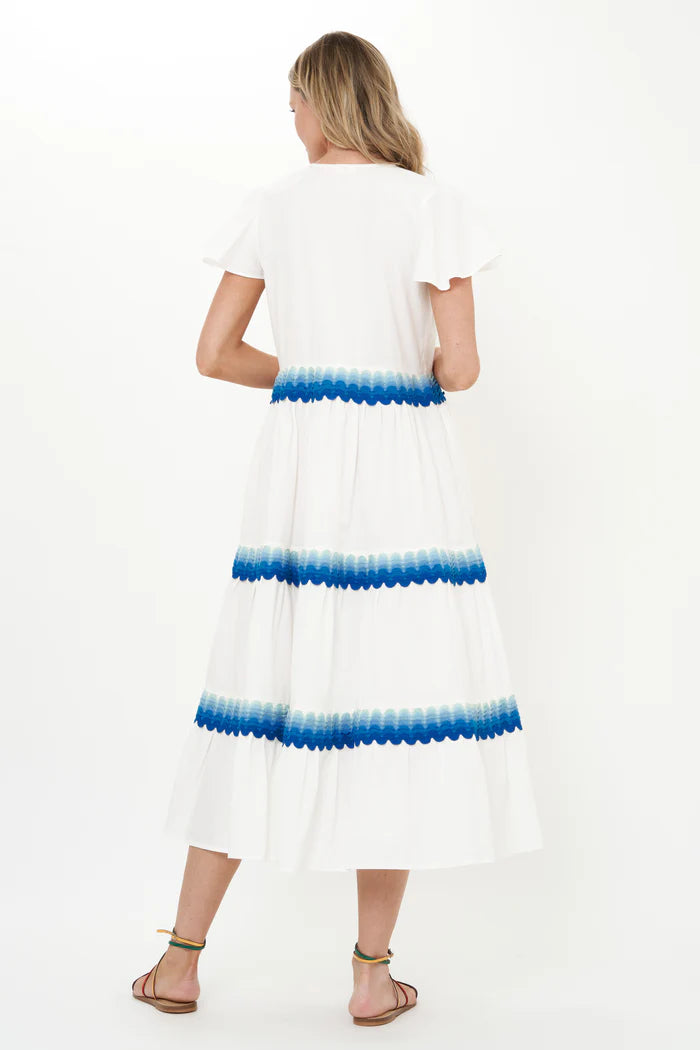 V-NECK MAXI - PACIFICA BLUE